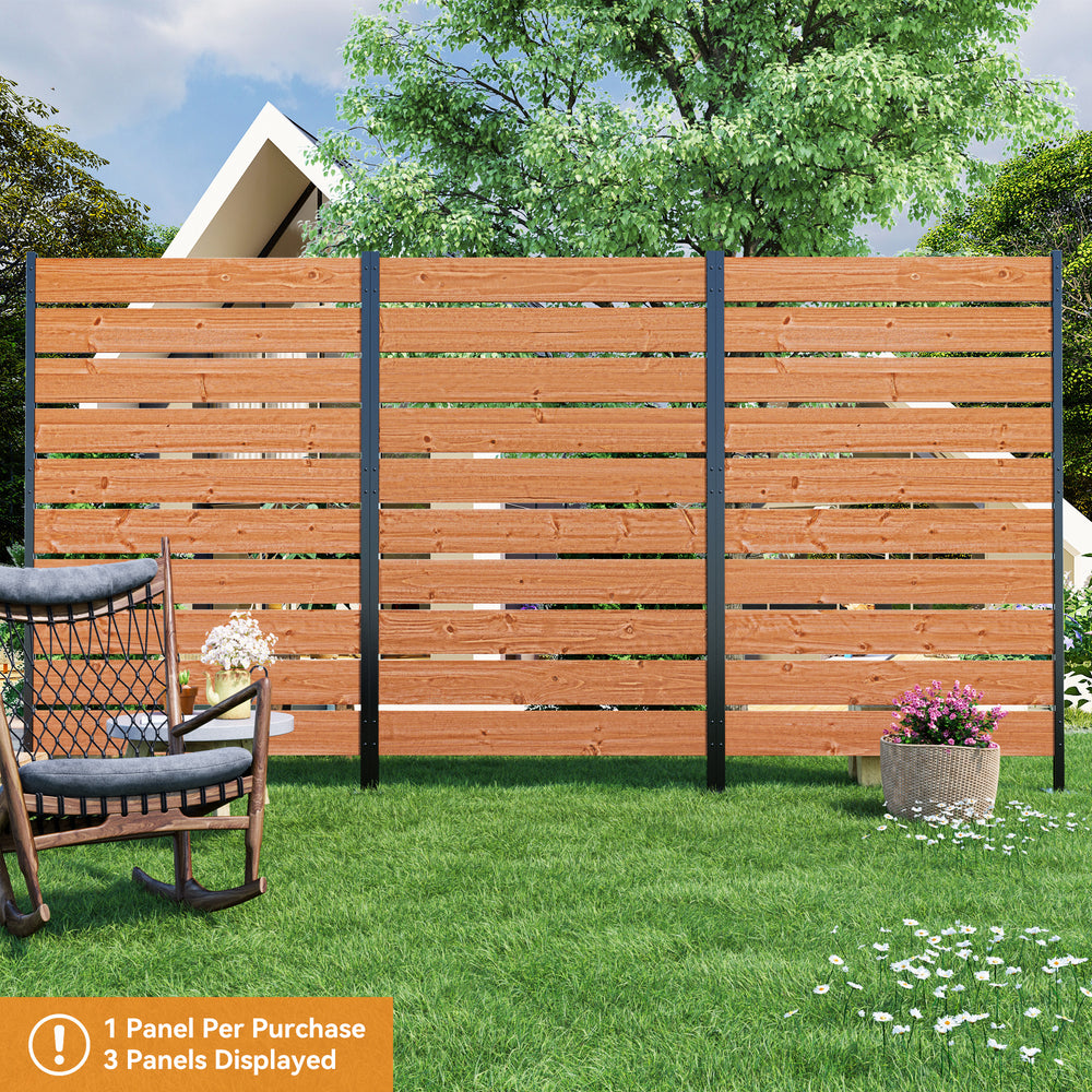Modern Shade No Dig Freestanding Wood Privacy Fence Screen 5ft H x 3.3ft W Natural Wood, Outdoor Privacy Fence Panel for Deck Balcony Patio, Conceals Trash Cans Air Conditioner, Ultimate Fence Privacy Screen