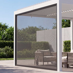 10'x6.7' Pull Down Screen for Aurora Louvered Pergola - Black