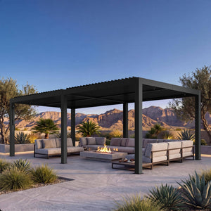 12'x20' Aurora Metal Pergola with Adjustable Louver