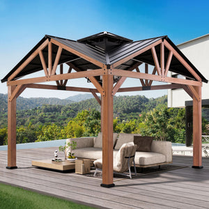 12'x12' Wedgewood Cedar Hardtop Gazebo with Gable Roof