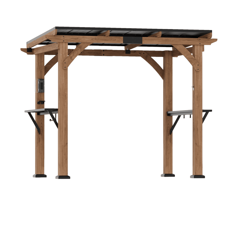 6'x8' Fusion Cedar Hardtop Gazebo with Electrical Outlets