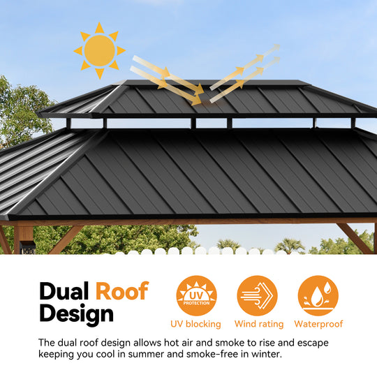 10x14 The Horizon Metal Hardtop Gazebo