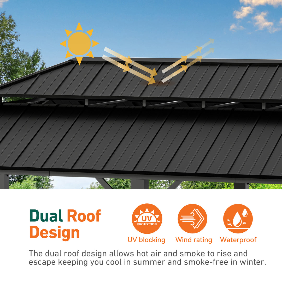 12x20 The Horizon Metal Hardtop Gazebo