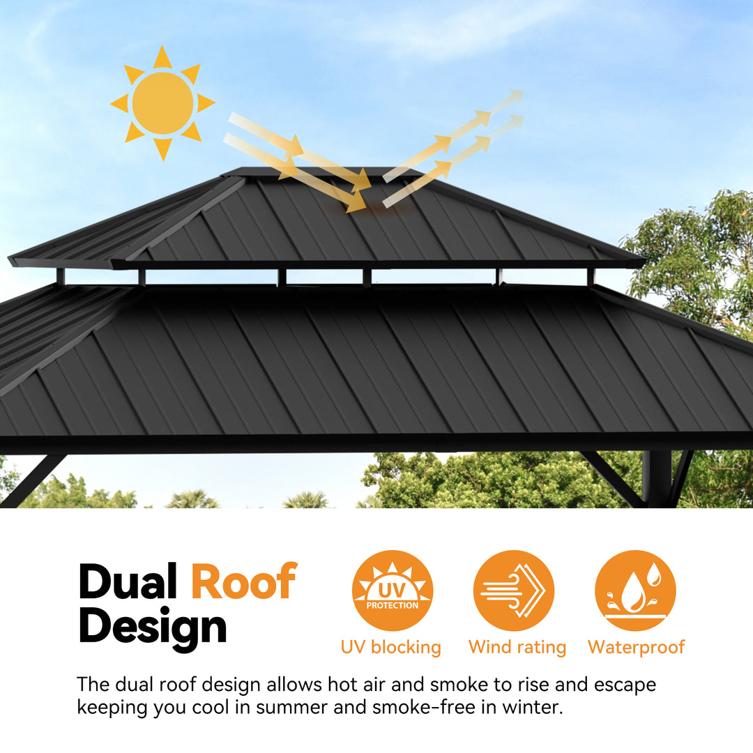 12x14 The Horizon Metal Hardtop Gazebo