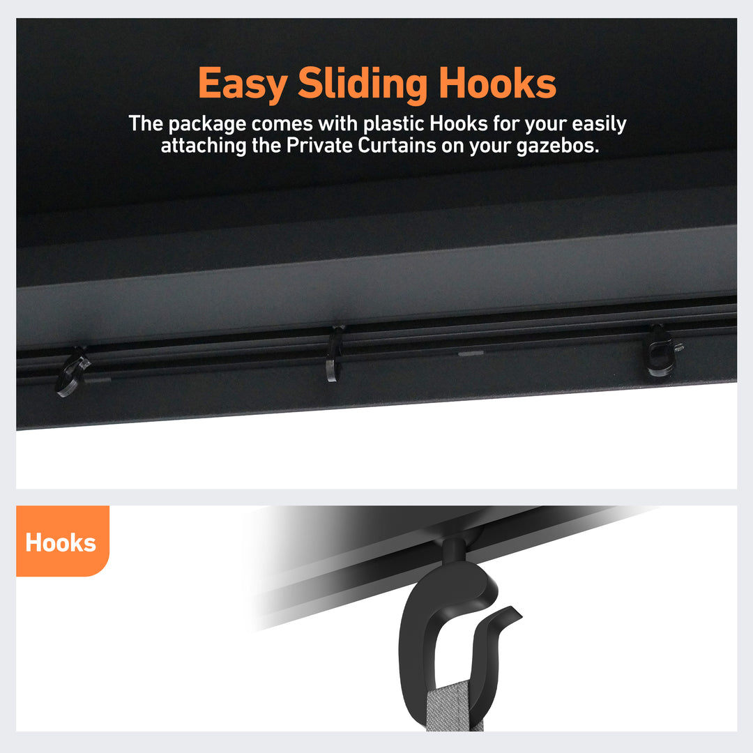 10x12 Privacy Curtains & Mosquito Netting Set for Louvered Pergola