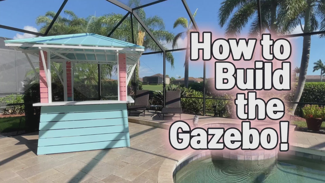 Modern Shade Coastal Dream Outdoor Bar Pavilion Patio Gazebo with USB Charging & Hooks