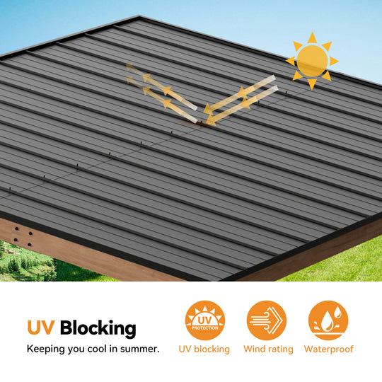 10x12 Supreme Cedar Hardtop Gazebo with Sloped Roof