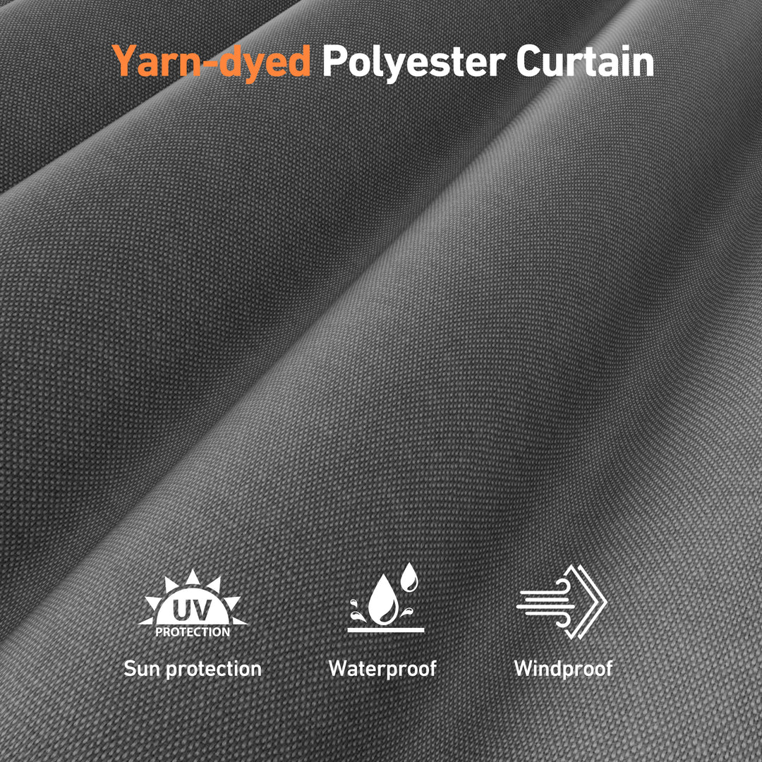 10x20 Privacy Curtains & Mosquito Netting Set for Louvered Pergola