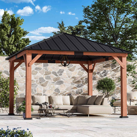 12×12 Tranquil Grove Cedar Hardtop Gazebo
