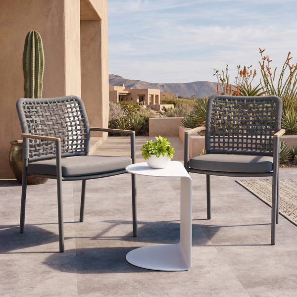 Riviera Rope Woven Aluminum Outdoor Dining Chair