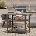 Grill Cart with Wood Grain Countertop