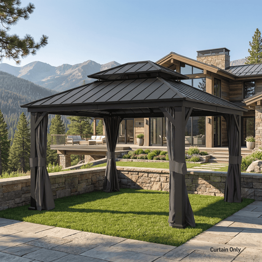 10x12 Privacy Curtain for Gazebo with Two-way Zipper