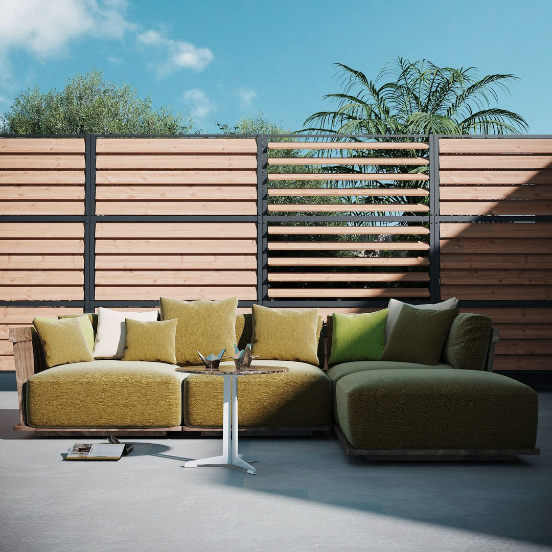 4'x6' Louvered Wood Privacy Fence with Open/Close Slats