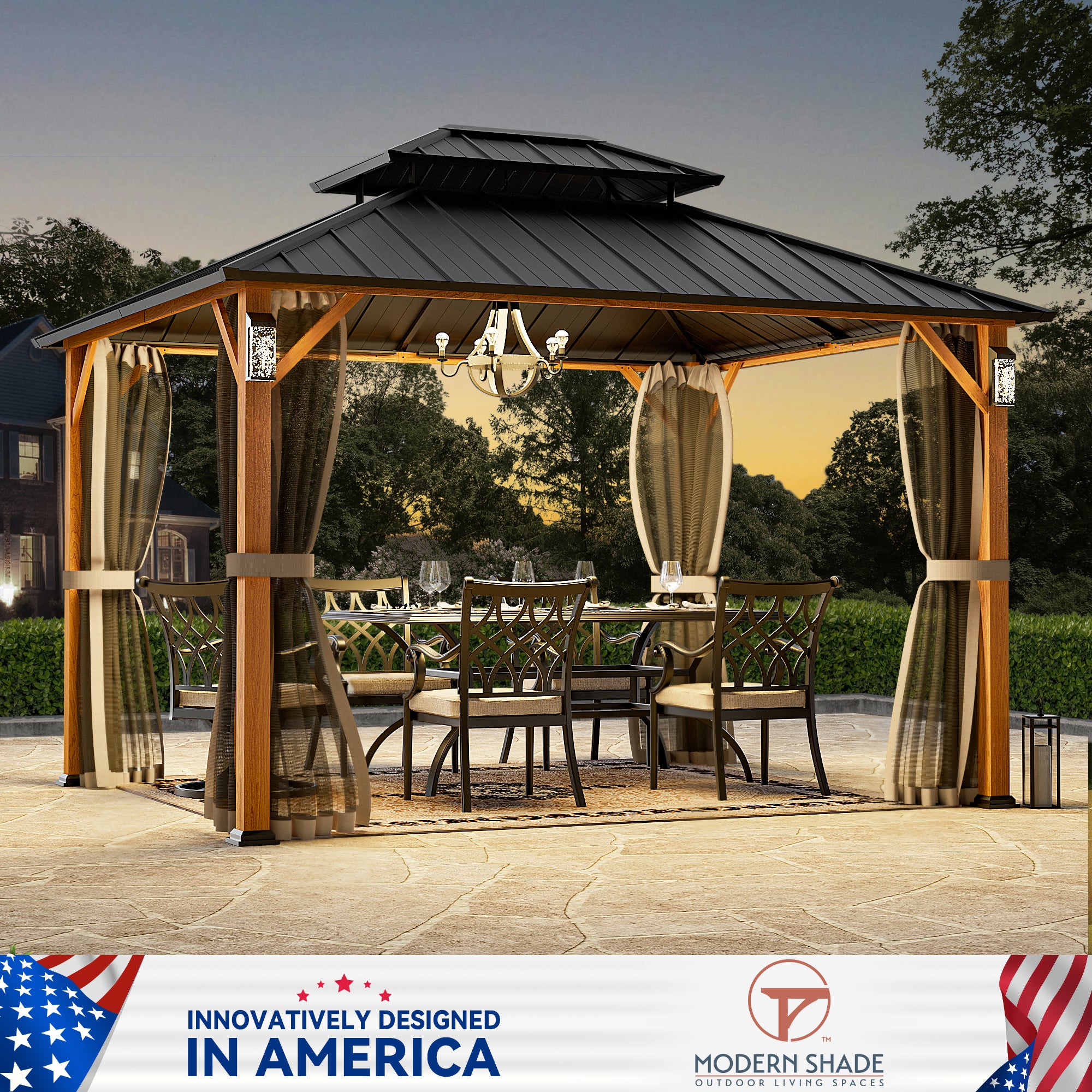 Modern Shade The Horizon 10' x 12' Hardtop Gazebo | LED