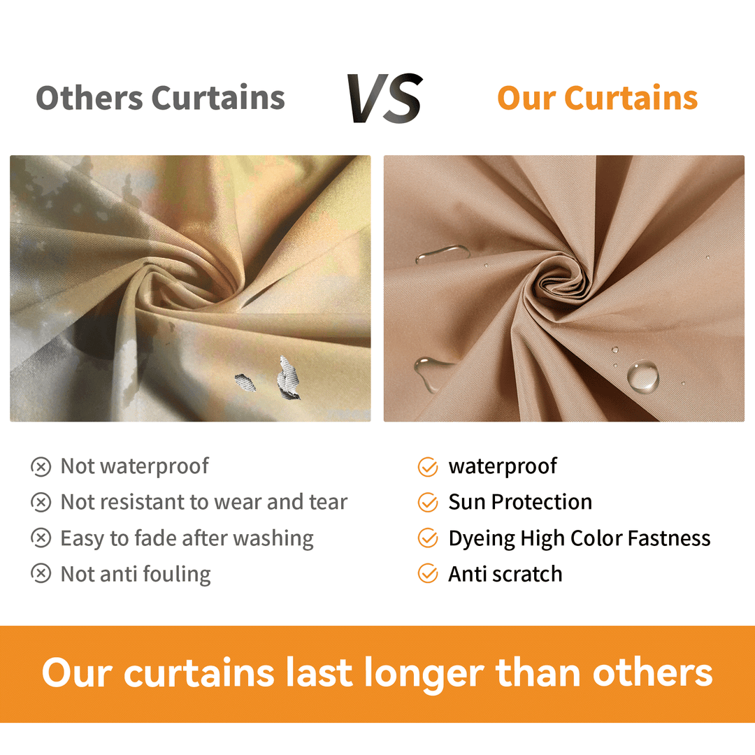 (Curtain Only)Gazebo Curtain Replacement Universal 4-Panel Sidewalls 12' x 20' Khaki, Outdoor Gazebo Privacy Curtains with Zipper Patio Canopy Garden and Backyard Various Sizes(Not compatible with wood gazebos)