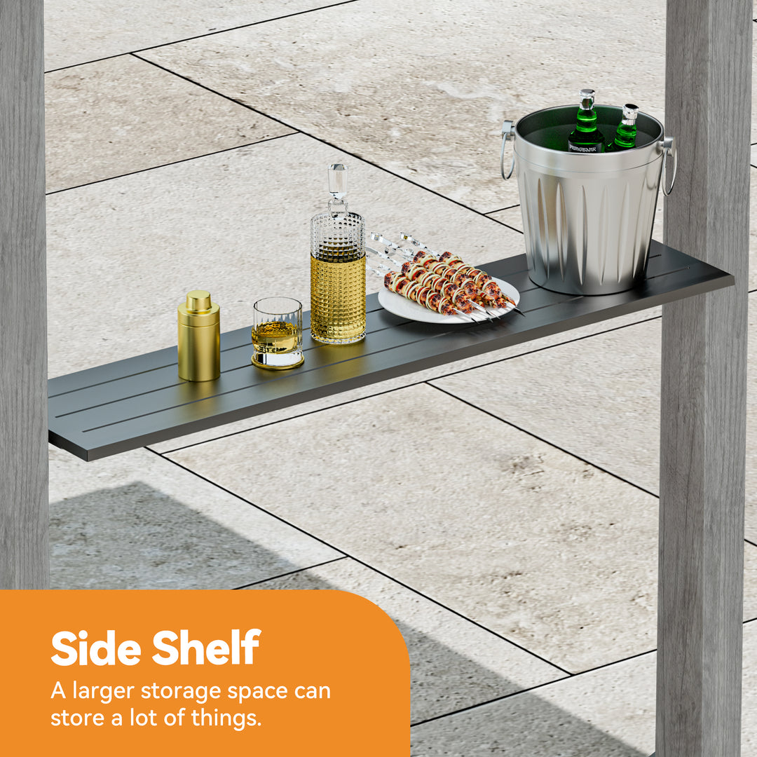 Modern Shade Nottingham Grill Gazebo 6' x 8' with Galvanized Steel Roof and Extended Eave, Outdoor Gazebo with UV Blocking & Waterproof Design, Rust-Resistant, 4-Season Use with Storage Cabinet for Patio