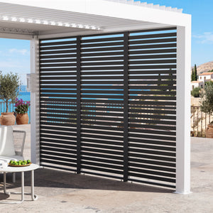 10'x6.7' Privacy Screen for Aurora Louvered Pergola - Black