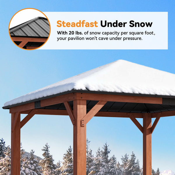 12'x12' Tranquil Grove Cedar Hardtop Gazebo