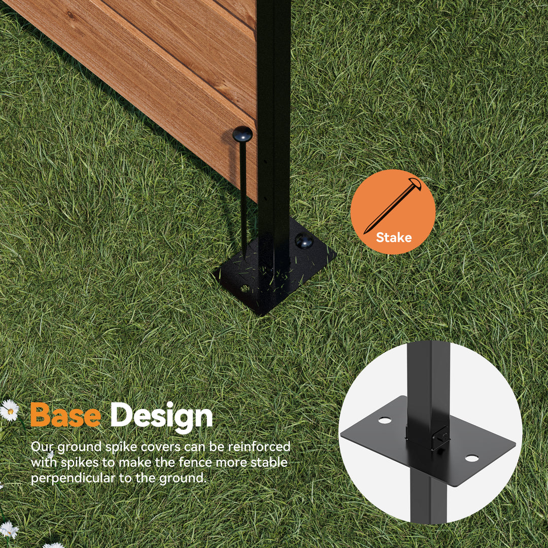 Modern Shade No Dig Freestanding Wood Privacy Fence Screen 5ft H x 3.3ft W Natural Wood, Outdoor Privacy Fence Panel for Deck Balcony Patio, Conceals Trash Cans Air Conditioner, Ultimate Fence Privacy Screen