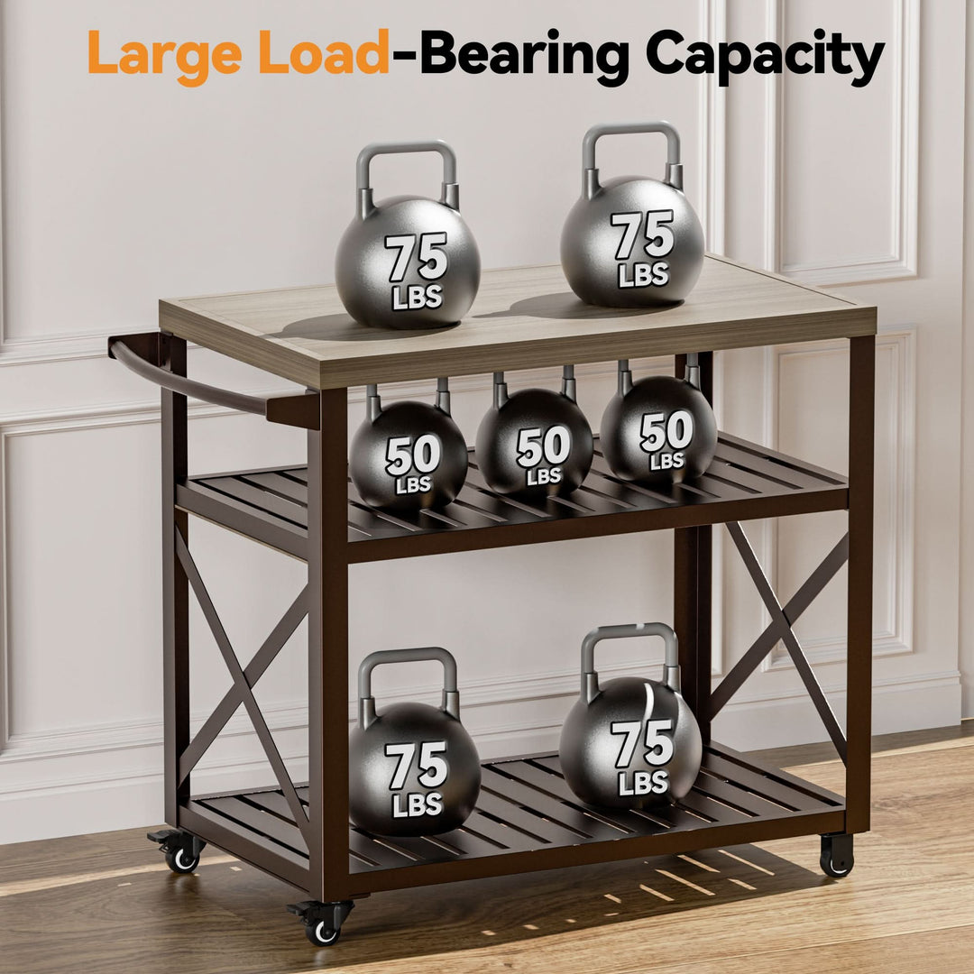 Grill Cart with Wood Grain Countertop