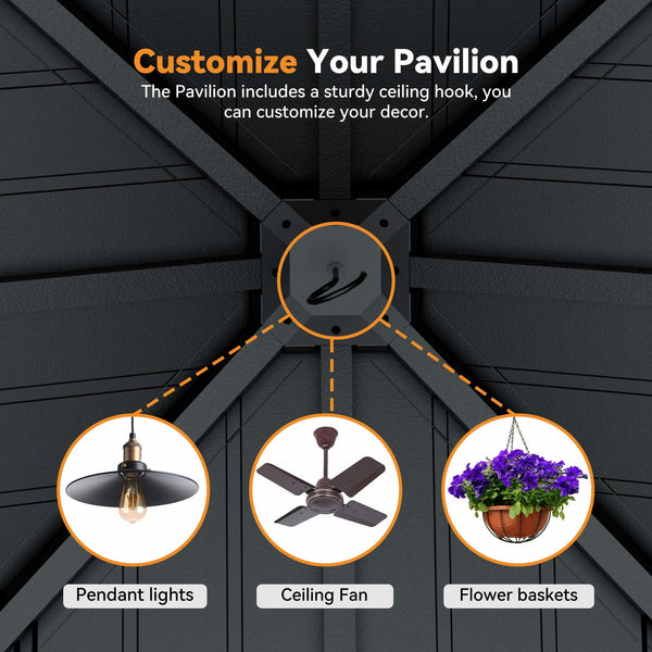 12'x12' Tranquil Grove Cedar Hardtop Gazebo