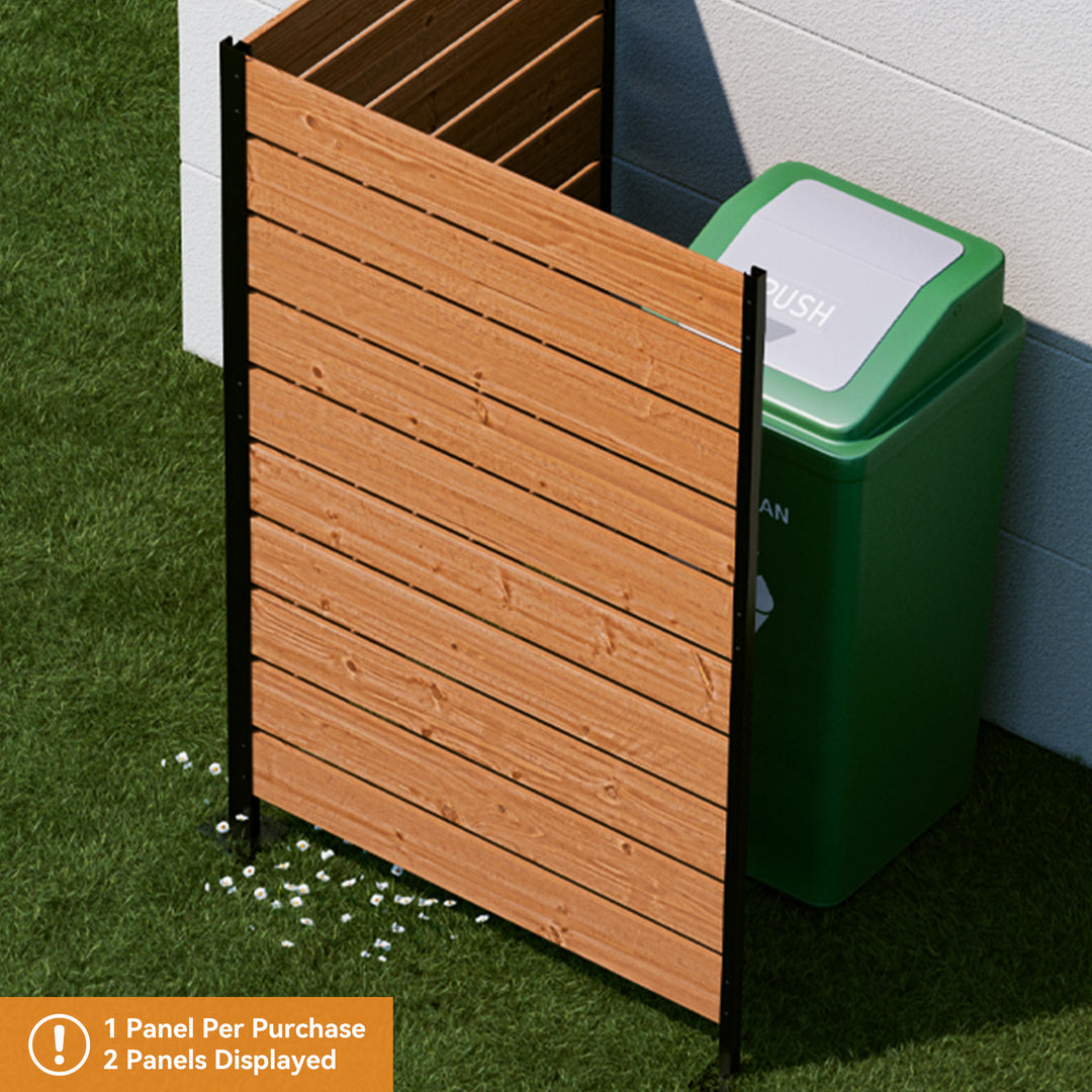 Modern Shade No Dig Freestanding Wood Privacy Fence Screen 5ft H x 3.3ft W Natural Wood, Outdoor Privacy Fence Panel for Deck Balcony Patio, Conceals Trash Cans Air Conditioner, Ultimate Fence Privacy Screen