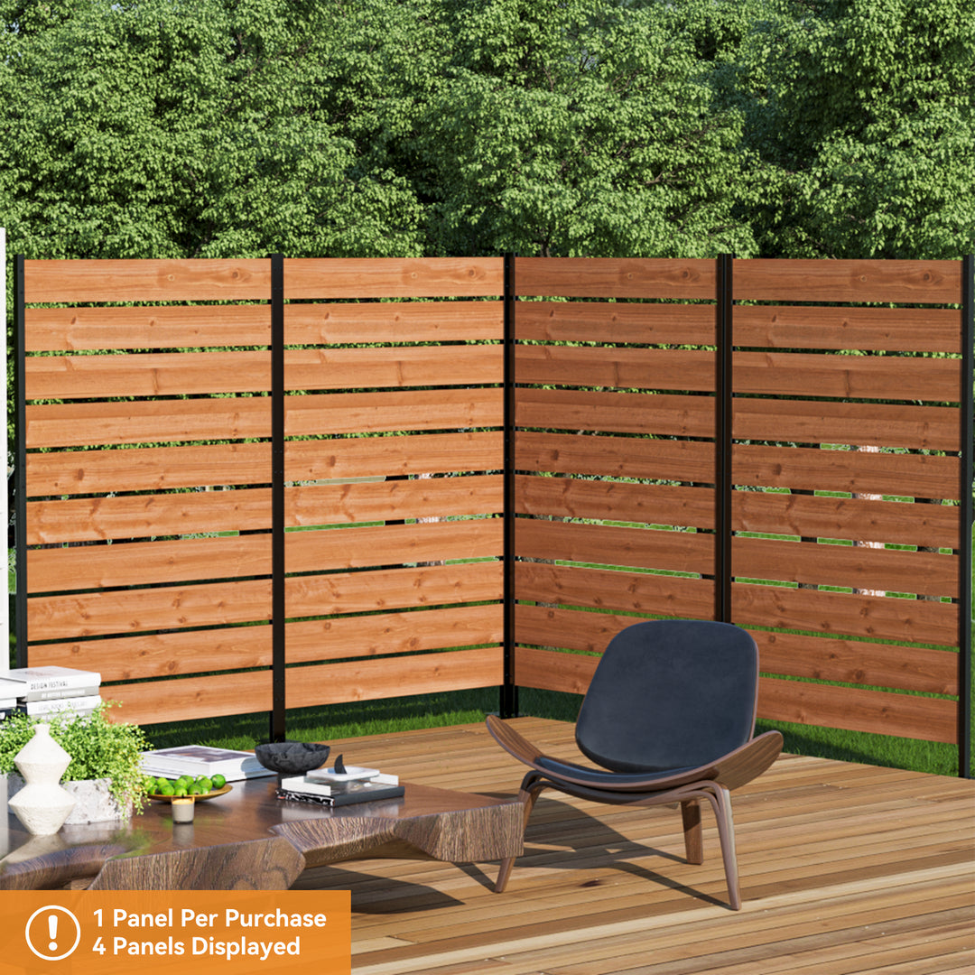 Modern Shade No Dig Freestanding Wood Privacy Fence Screen 5ft H x 3.3ft W Natural Wood, Outdoor Privacy Fence Panel for Deck Balcony Patio, Conceals Trash Cans Air Conditioner, Ultimate Fence Privacy Screen