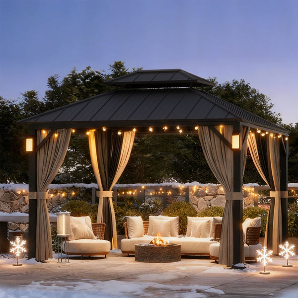 10'x12' The Horizon Metal Hardtop Gazebo