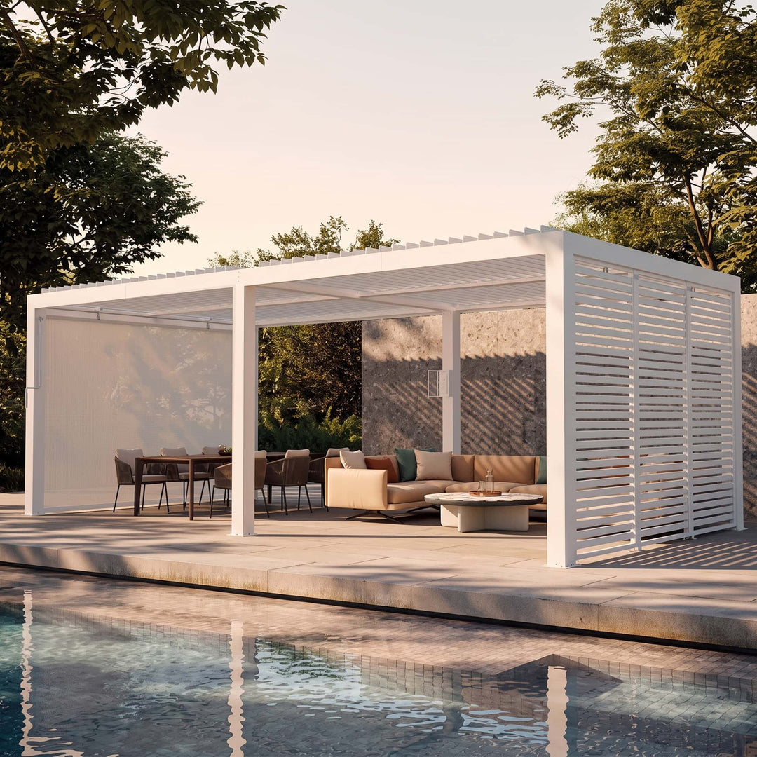 10'x20' Aurora Metal Pergola with Adjustable Louver
