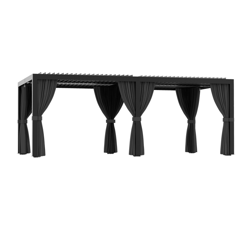 10'x20' Aurora Metal Pergola with Adjustable Louver (Curtains & Nettings Included)