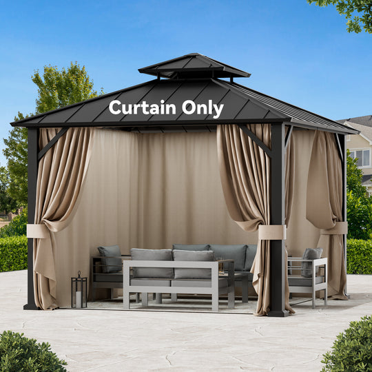 10x10 Privacy Curtain for Gazebo with Two-way Zipper