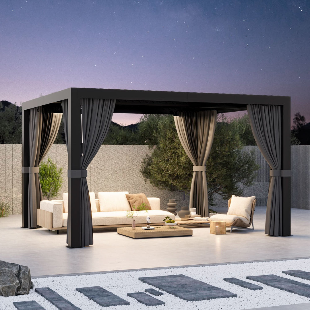 10'x12' Aurora Metall-Pergola mit verstellbaren Lamellen