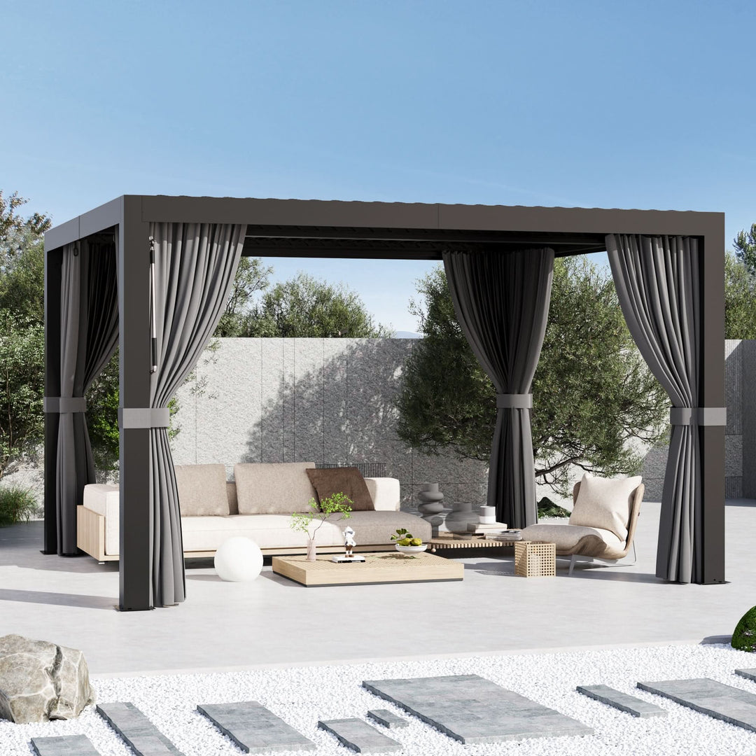 10'x12' Aurora Metall-Pergola mit verstellbaren Lamellen