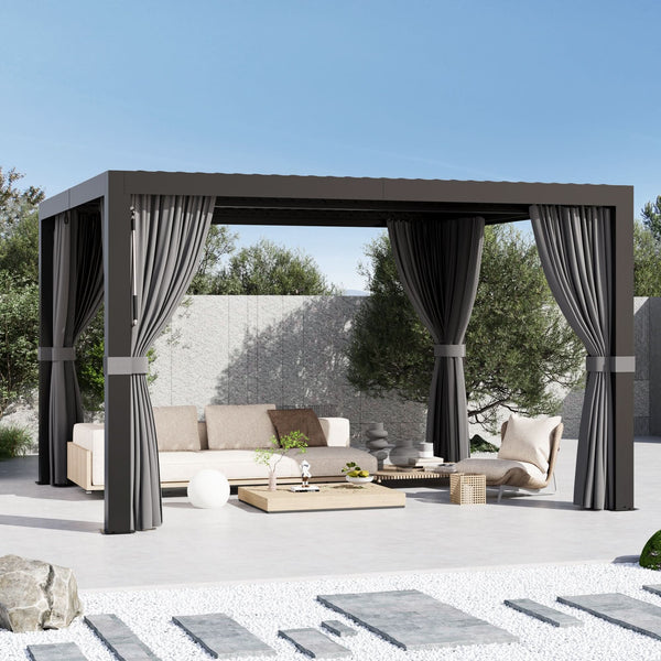 10'x12' Aurora Metal Pergola with Adjustable Louver