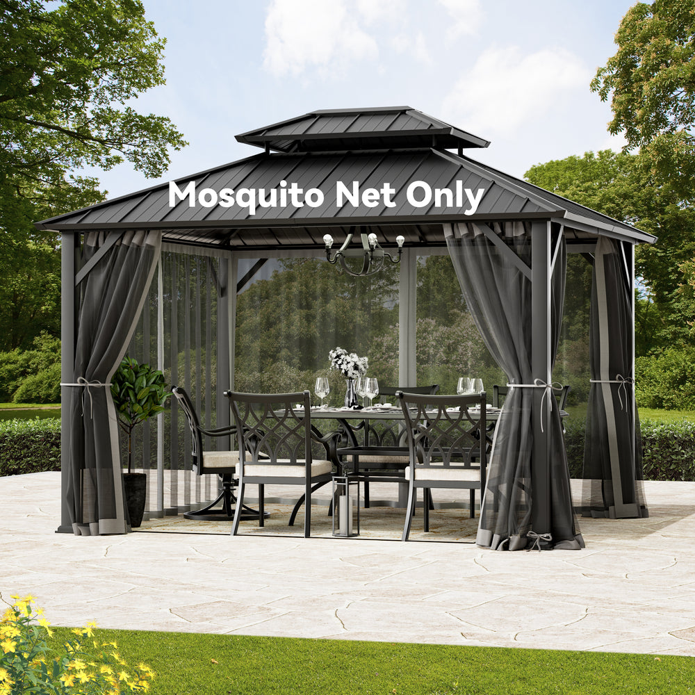 10x12 Mosquito Netting for Gazebo with Two-way Zipper
