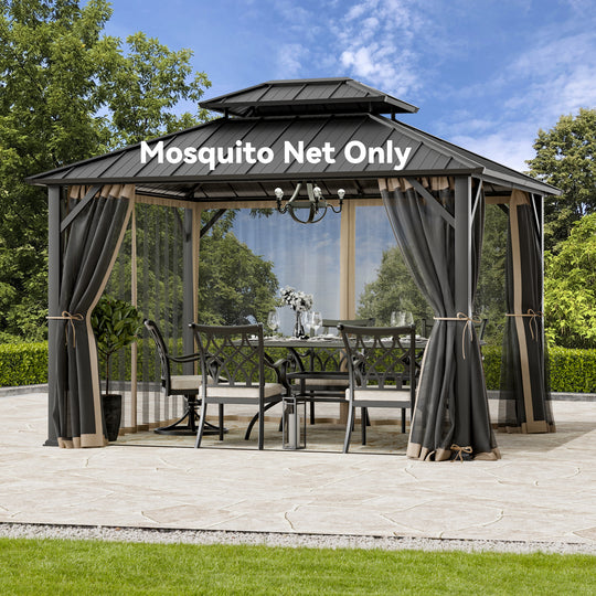 10x12 Mosquito Netting for Gazebo with Two-way Zipper