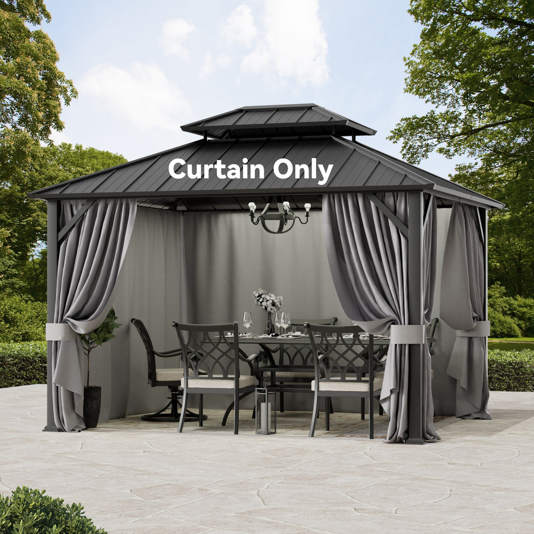 10x12 Privacy Curtain for Gazebo with Two-way Zipper