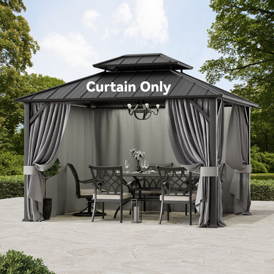 10x12 Privacy Curtain for Gazebo with Two-way Zipper