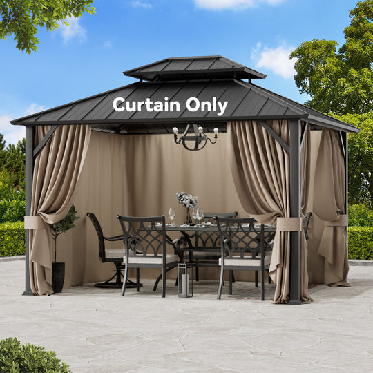10x12 Privacy Curtain for Gazebo with Two-way Zipper