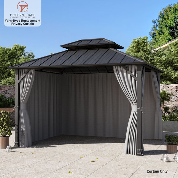 Yarn-dyed 10'x12' Privacy Curtain for Gazebo with Zipper