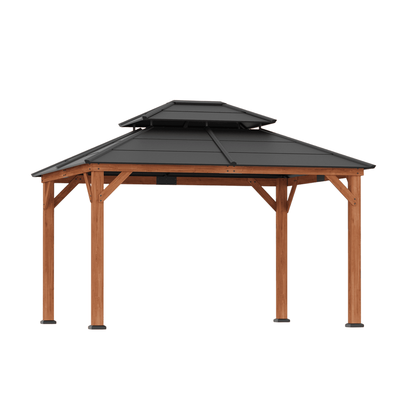 11'x13' Oakwood Oasis Cedar Hardtop Gazebo