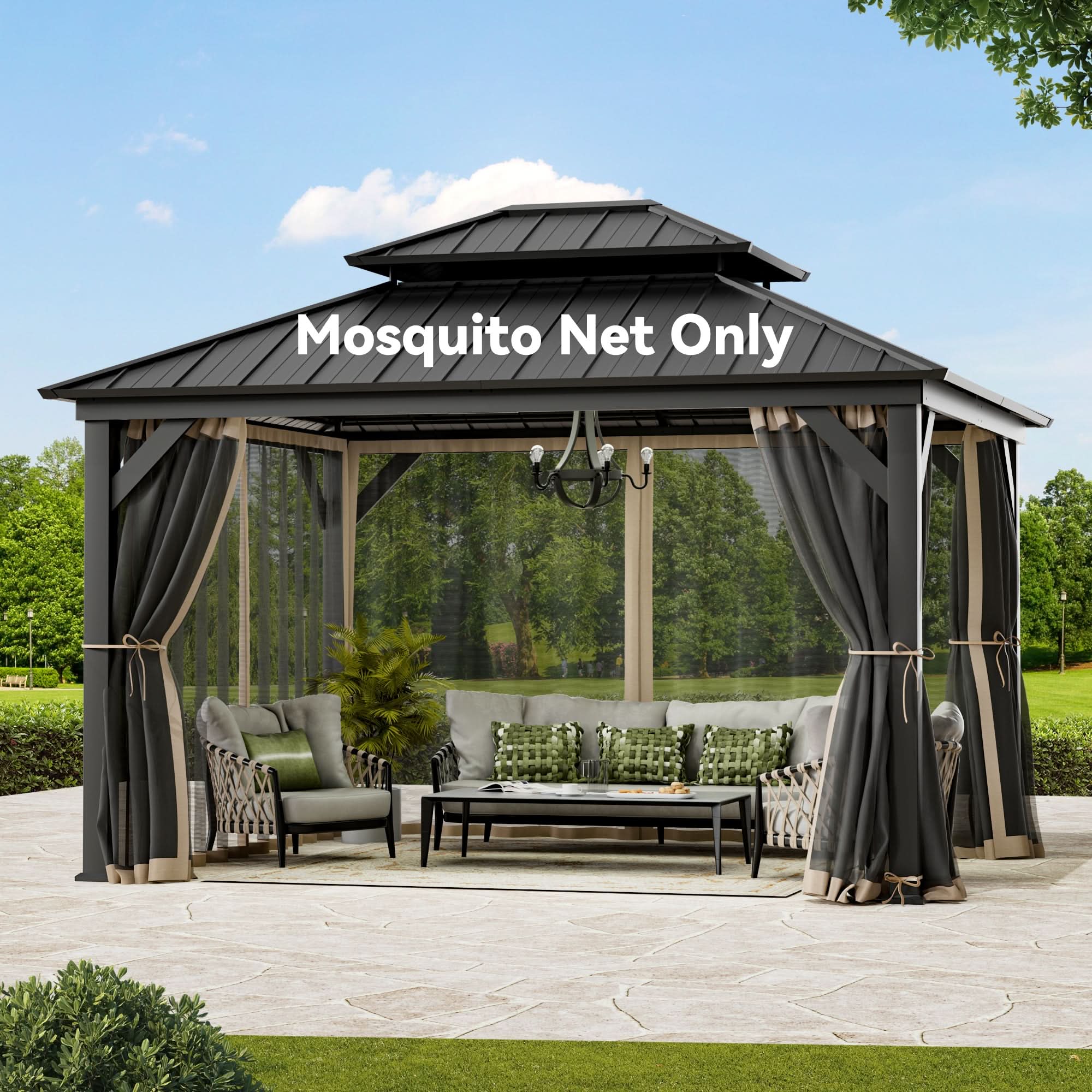 11'x13' Mosquito Netting for Gazebo with Two-way Zipper – Modern Shade