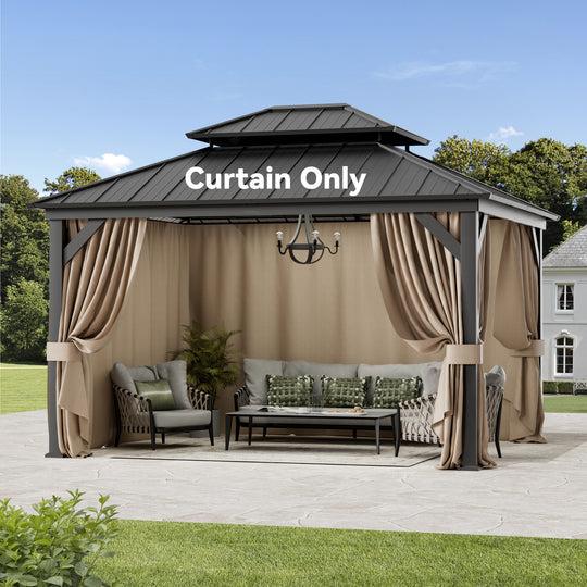 11x13 Privacy Curtain for Gazebo with Two-way Zipper