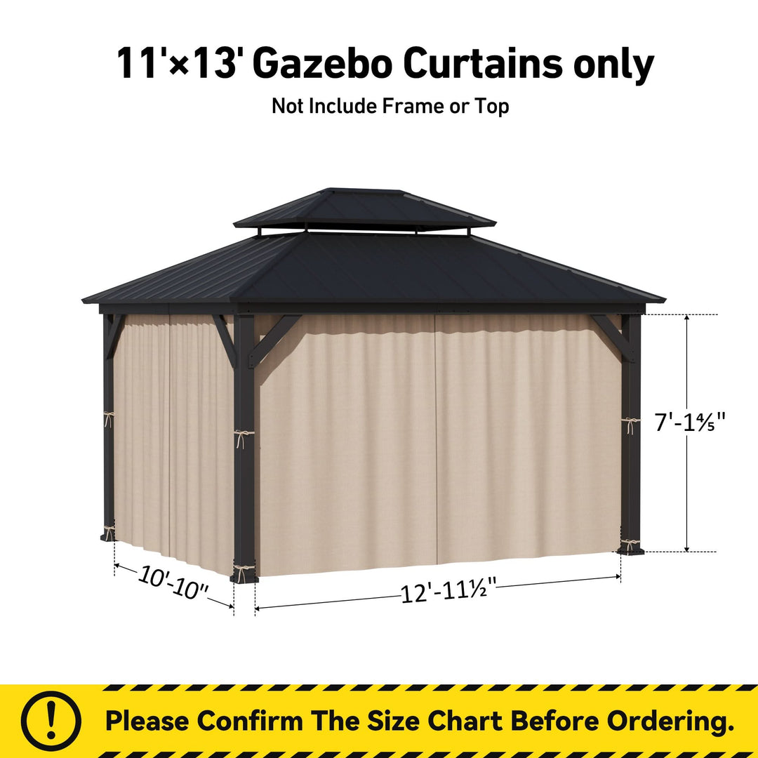 Garngefärbter 11'x13' Sichtschutzvorhang für Pavillon mit Reißverschluss