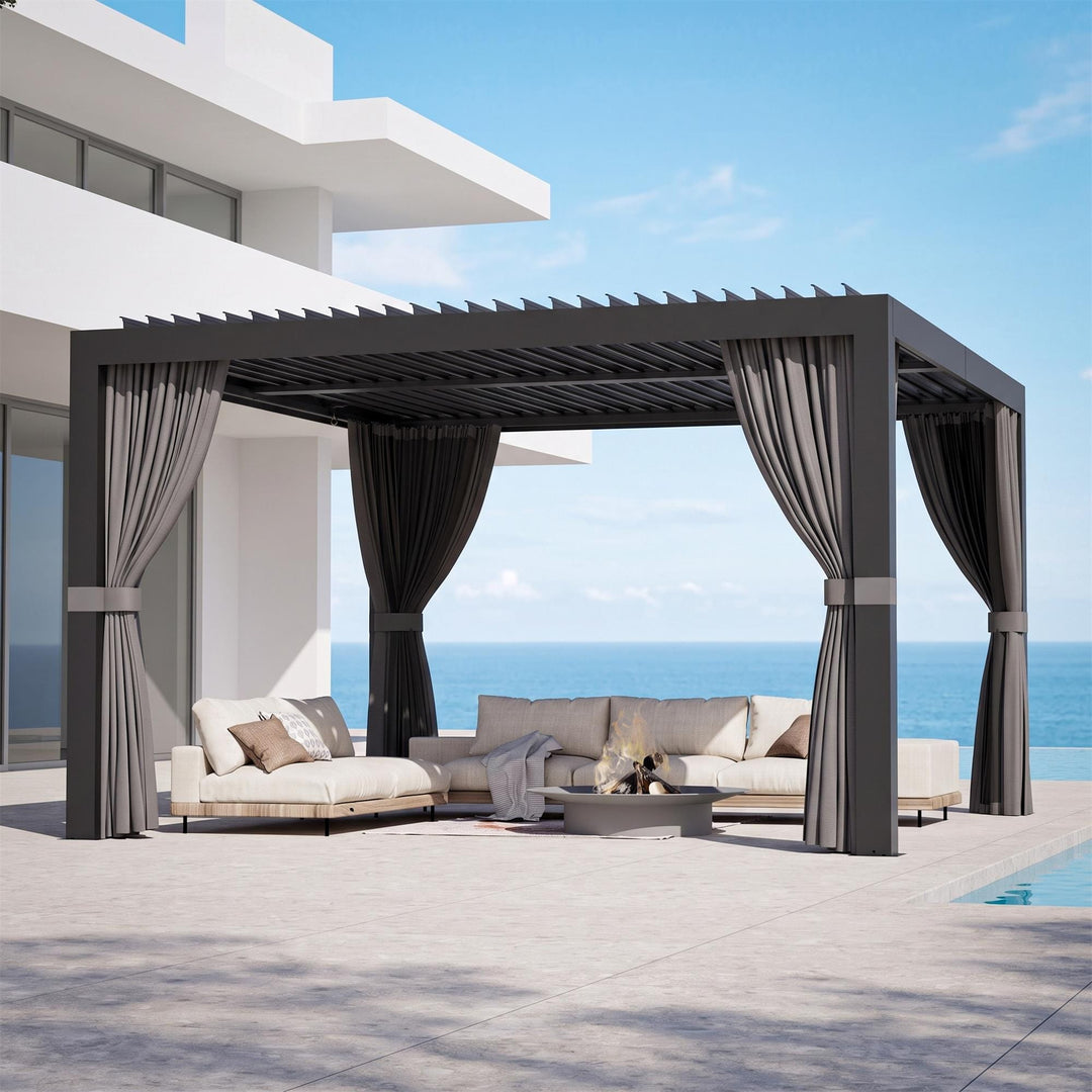 10'x12' Aurora Metall-Pergola mit verstellbaren Lamellen