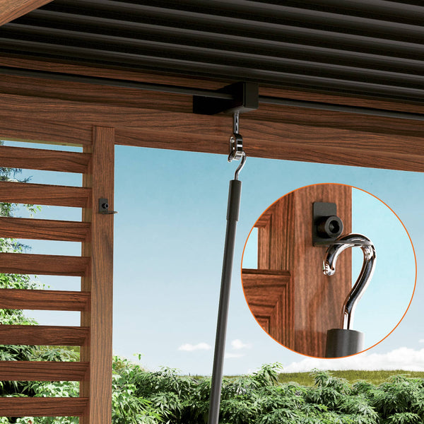 12'x12' Aurora Premium Metal Pergola with Adjustable Louver