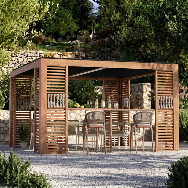 12'x12' Aurora Premium Metal Pergola with Adjustable Louver
