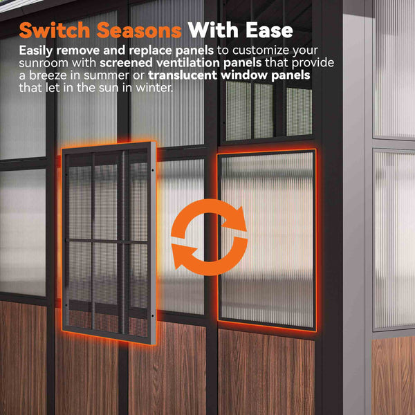 12'x12' Clario Solarium Hardtop Gazebo with Built-in TV Mount