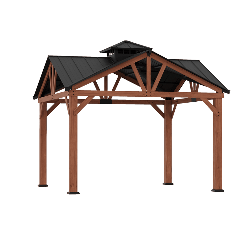 12'x12' Wedgewood Cedar Hardtop Gazebo with Gable Roof