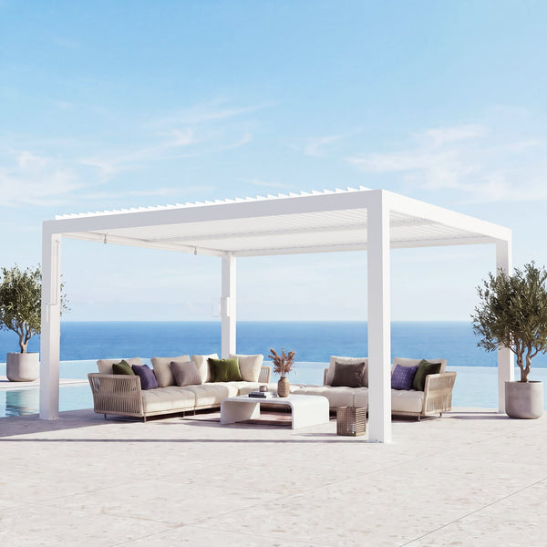 12'x14' Aurora Metal Pergola with Adjustable Louver